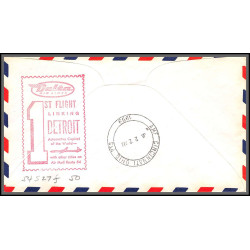12328 am 8 detroit 12/1/1959 delta airlines premier vol first flight lettre airmail cover usa aviation