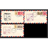 12329 am 8 cincinnati lot de 3 couleurs janvier 1959 premier vol first flight lettre airmail cover usa aviation
