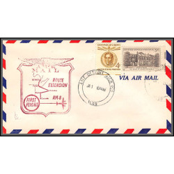 12329 am 8 cincinnati lot de 3 couleurs janvier 1959 premier vol first flight lettre airmail cover usa aviation