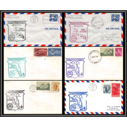12330 am 14 extension lot de 6 tampa jacksonville miami orlando janvier 1959 premier vol first flight lettre airmail