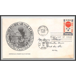 12335 lafayette indiana by baloon 17/8/1959 premier vol world first flight lettre airmail cover usa aviation
