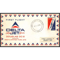 12344 am 8 royal service 1/11/1959 atlanta premier vol first delta jet flight lettre airmail cover usa aviation