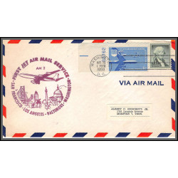 12345 am 2 san fancisco los angeles baltimore 29/5/1959 premier vol first jet service flight lettre airmail cover usa