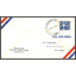 12357 airport dedication olean 30/5/1959 premier vol first flight lettre airmail cover usa aviation