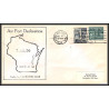12363j airport dedication fond du lac 19/7/1959 premier vol first flight lettre airmail cover usa aviation