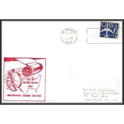 12367 cachet rouge am 4 san francisco chicago new york 22/3/1959 premier vol first flight lettre airmail cover usa 