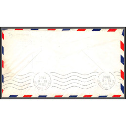 12374 fam 18 washington to paris france 18/6/1960 premier vol first flight lettre airmail cover usa aviation