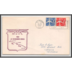 12390 am 4 am 29 el paso 25/9/1960 premier vol first jet interchange flight lettre airmail cover usa aviation