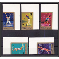 128a Sharjah MNH ** Mi N°869/873 B sports/golf - tennis de table basketball table cricket golf Non dentelé imperf