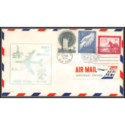 12629 am 27 new york miami 11/12/1959 premier vol first flight lettre airmail cover usa united nations aviation