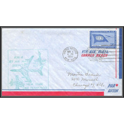 12630 am-4 1/11/1959 premier vol first flight lettre airmail cover usa new york san francisco united nations aviation
