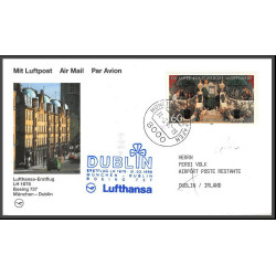 12686 boeing 737 munchen berlin 31/3/1990 lufthansa premier vol first flight lettre airmail cover allemagne germany bund