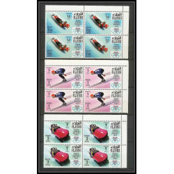 129a - Fujeira MNH ** Mi N°214/220 A jeux olympiques (winter olympic games) GRENOBLE 1968 skating bob ski bloc 4