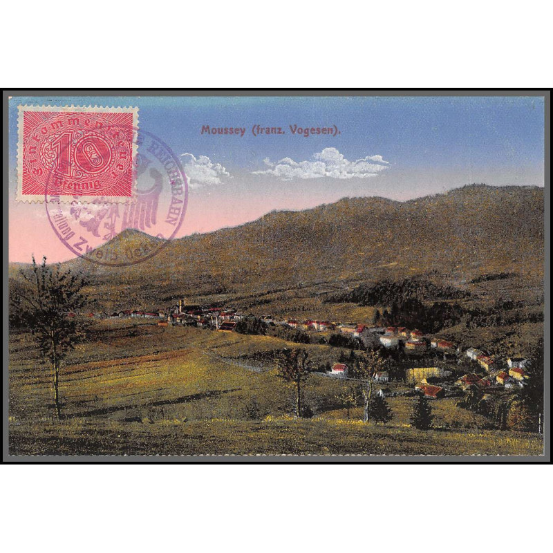 12743 train Railway cachet deutsche reichsbahn zweibrücken 1923 carte postale moussey vosges postcard reich allemagne