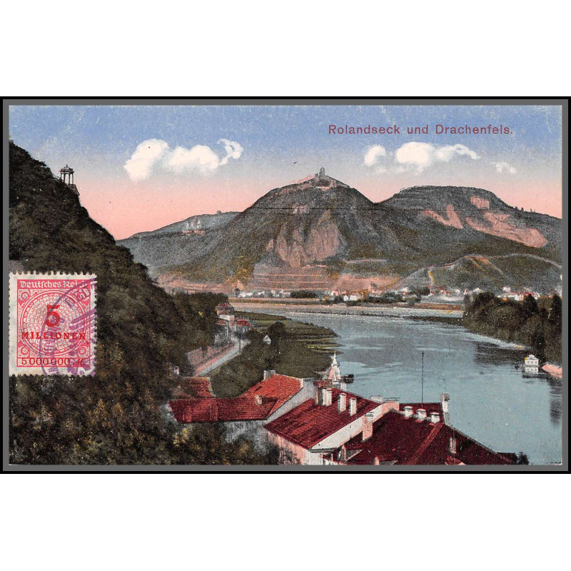 12778 train Railway cachet deutsche reichsbahn zweibrücken 1923 rolandseck und drachenfels carte postale postcard reich 