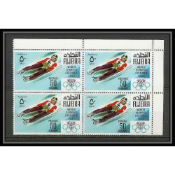 129c - Fujeira MNH ** Mi N°214/220 A BLOC N°9 jeux olympiques (winter olympic games) GRENOBLE 1968 skating bob ski