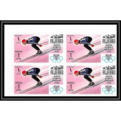 130b - Fujeira MNH ** Mi N°214/220 B jeux olympiques olympic games GRENOBLE 1968 Non dentelé imperf BLOC 4 