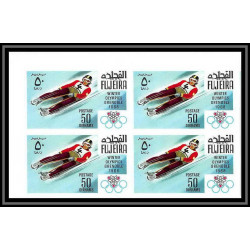 130b - Fujeira MNH ** Mi N°214/220 B jeux olympiques olympic games GRENOBLE 1968 Non dentelé imperf BLOC 4 