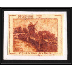 2184 France Epreuve d'artiste artist proof/essai N°2297 non émis windmill moulin non retenu Utrillo Tableau (Painting)