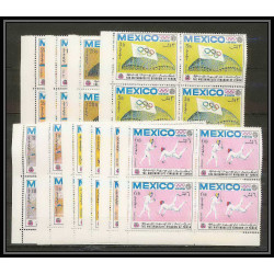 132a Yemen royaume MNH ** Mi N°493/502 A jeux olympiques (summer olympic games MEXICO 68 fencing canoe escrime bloc 4