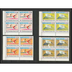 132a Yemen royaume MNH ** Mi N°493/502 A jeux olympiques (summer olympic games MEXICO 68 fencing canoe escrime bloc 4