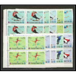 134c - Yemen royaume MNH ** Mi N°454/463 A jeux olympiques (winter olympic games) grenoble 1968 bloc 4 bob hockey 