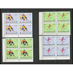 134c - Yemen royaume MNH ** Mi N°454/463 A jeux olympiques (winter olympic games) grenoble 1968 bloc 4 bob hockey 