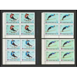 134c - Yemen royaume MNH ** Mi N°454/463 A jeux olympiques (winter olympic games) grenoble 1968 bloc 4 bob hockey 