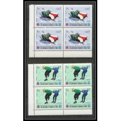134c - Yemen royaume MNH ** Mi N°454/463 A jeux olympiques (winter olympic games) grenoble 1968 bloc 4 bob hockey 
