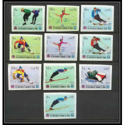 135 - Yemen royaume MNH ** Mi N°454/463 B jeux olympiques olympic games grenoble 68 hockey Non dentelé imperf