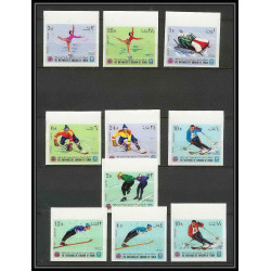 135a - Yemen royaume MNH ** N°454/463 B jeux olympiques olympic games grenoble 68 hockey Non dentelé imperf