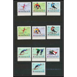 135b - Yemen royaume MNH ** Mi N°464/473 A overprint gold medal jeux olympiques olympic games GRENOBLE 68 hockey