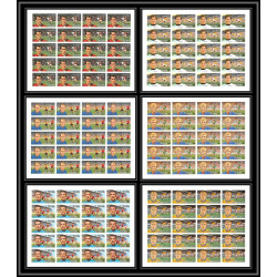 141 - Ras Al Khaima MNH ** Mi N°745/750 B european Football players Soccer Non dentelé imperf feuilles sheets