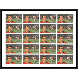 141 - Ras Al Khaima MNH ** Mi N°745/750 B european Football players Soccer Non dentelé imperf feuilles sheets