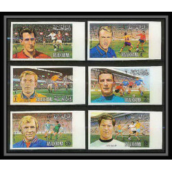 141a - Ras Al Khaima MNH ** Mi N°745/750 B european Football players (Soccer) muller Non dentelé imperf