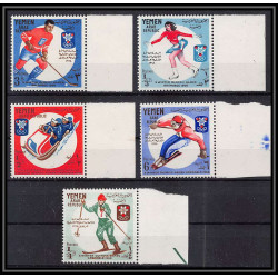 142 - YAR (nord yemen) MNH ** Mi N°619/623 A jeux olympiques olympic games grenoble 1968 hockey skating bob ski