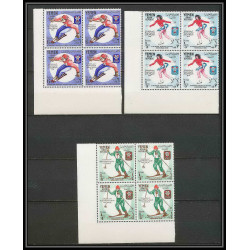 142b YAR (nord yemen) MNH ** Mi N°619/623 A jeux olympiques olympic games grenoble 1968 hockey skating bob Bloc 4