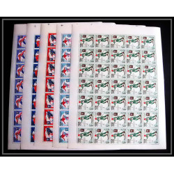 142c - YAR (nord yemen) MNH ** Mi N°619/623 A jeux olympiques olympic games grenoble 1968 hockey feuilles sheets