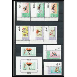 149c - Manama MNH ** Mi N°38/45 A + bloc 2 jeux olympiques olympic games mexico 68 Football (Soccer) canoe jumping