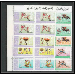 149d - Manama MNH ** Mi N°38/45 A bloc 4 jeux olympiques olympic games mexico 68 Football (Soccer) canoe jumping