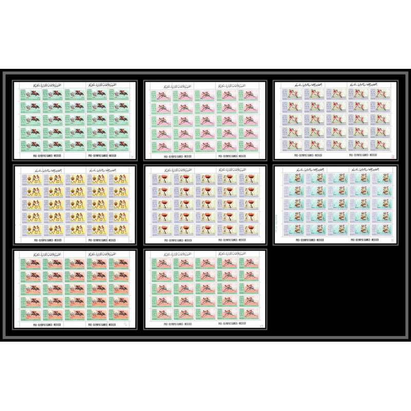 149e - Manama MNH ** Mi N°38/45 A jeux olympiques olympic games mexico 68 Football (Soccer) feuilles sheets