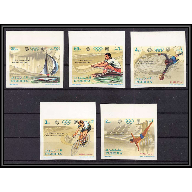 150 Fujeira MNH ** N°748 /752 B Non dentelé imperf jeux olympiques (summer olympic games) munich Football Soccer