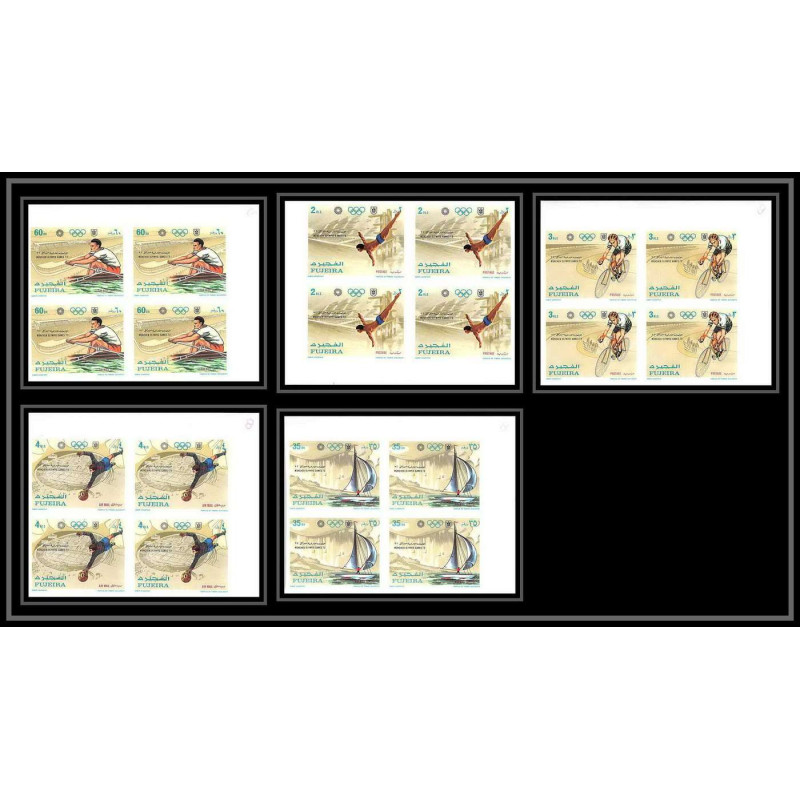 150d - Fujeira MNH ** N°748/752 B bloc 4 Non dentelé imperf jeux olympiques olympic games MUNICH 72 soccer