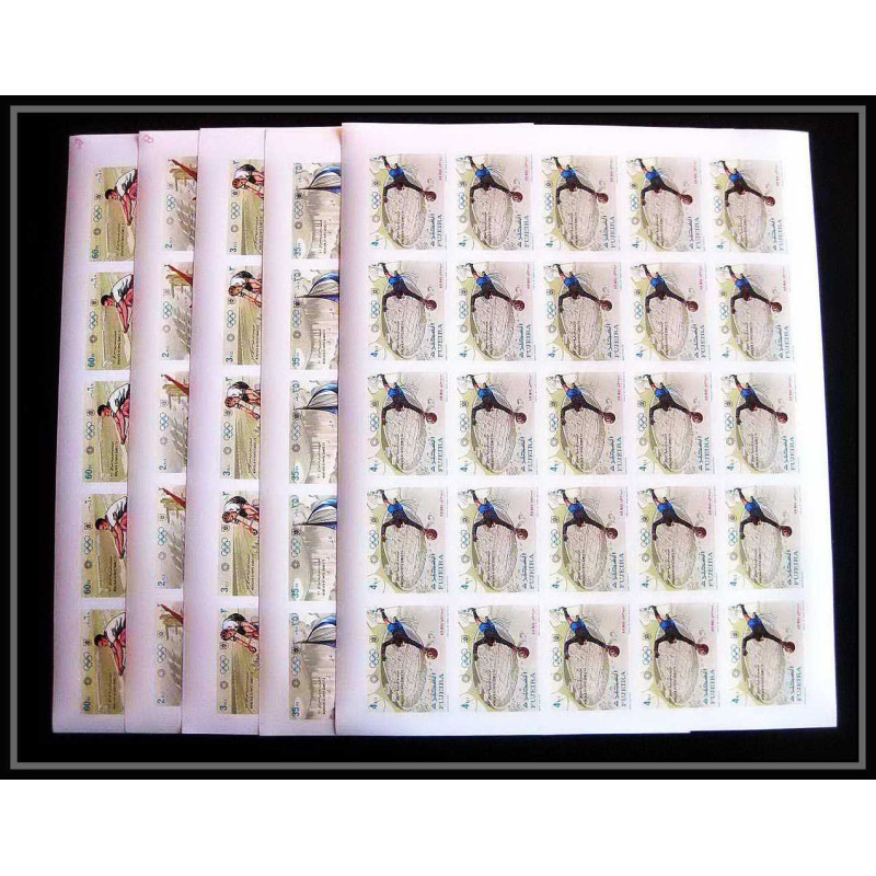 150e Fujeira MNH ** N°748/752 B Non dentelé imperf jeux olympiques olympic games MUNICH feuilles sheets
