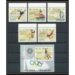 151b - Fujeira MNH ** N°748/752 + bloc 71 A jeux olympiques olympic games MUNICH Football (Soccer) cycling diving