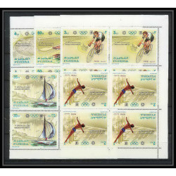 151d - Fujeira MNH ** N°748/752 A jeux olympiques olympic games MUNICH Football (Soccer) cycling diving bloc 4