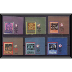 155 - Sharjah MNH ** N°344/349 B Non dentelé imperf Football (Soccer) world championship london 1966 