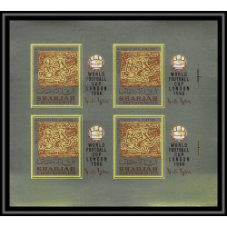 156 - Sharjah MNH ** N°344/349 B Non dentelé imperf Football (Soccer) london 1966 feuilles sheets