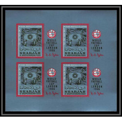 156 - Sharjah MNH ** N°344/349 B Non dentelé imperf Football (Soccer) london 1966 feuilles sheets