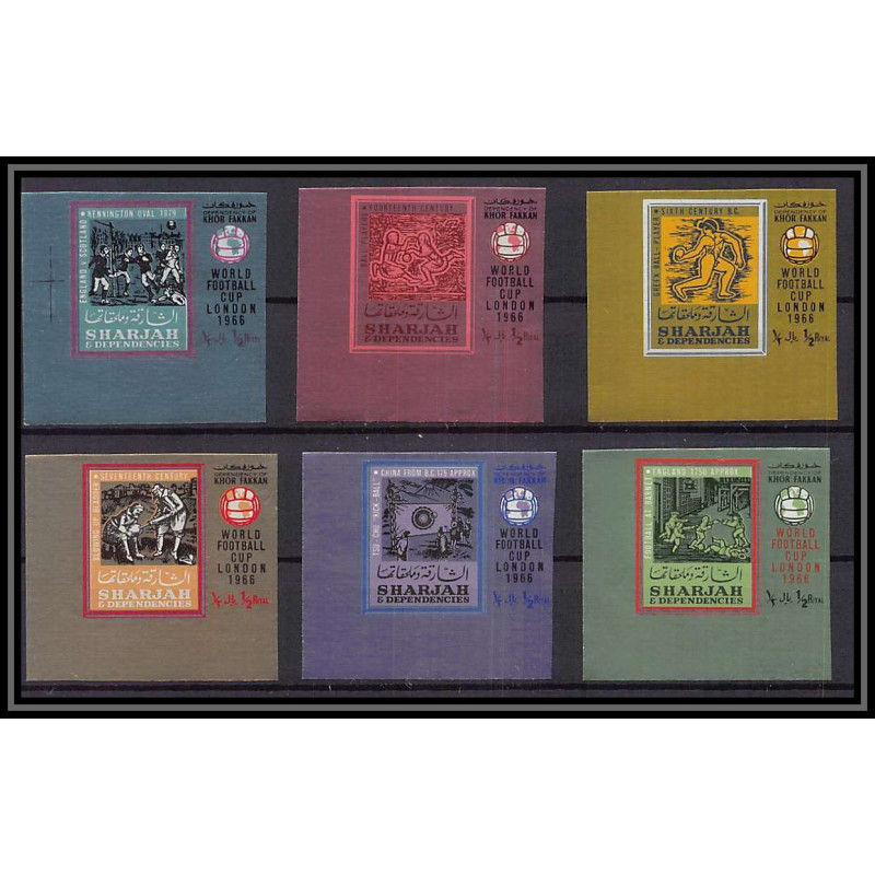 157 Sharjah/khor fakkan MNH ** N°131/136 B Non dentelé imperf Football (Soccer) world championship london 66